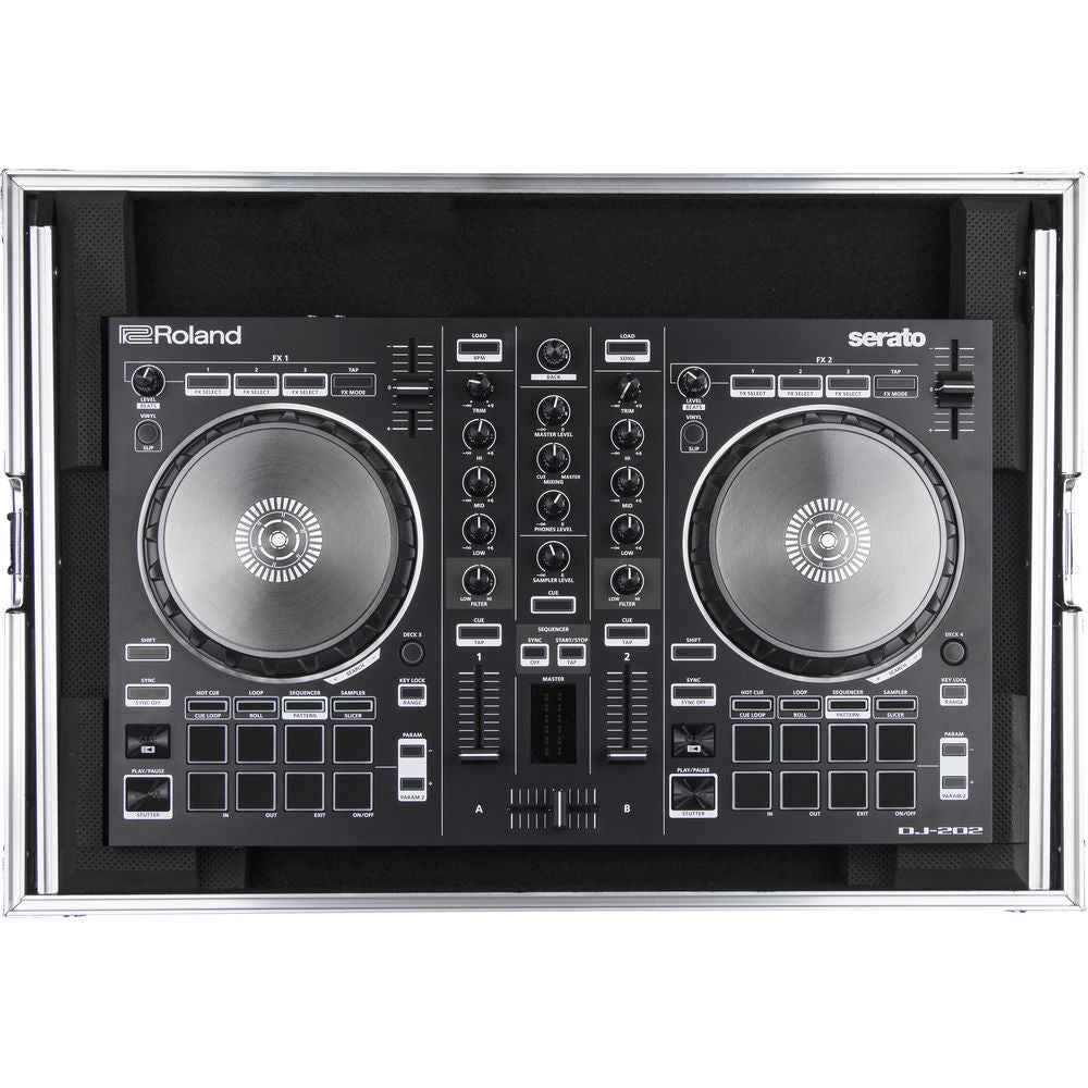 Odyssey FRGSTKS2MK3 Flight Ready Low-Profile Case w/ Glide Platform for Traktor Kontrol S2 MK3 - Silver / Black
