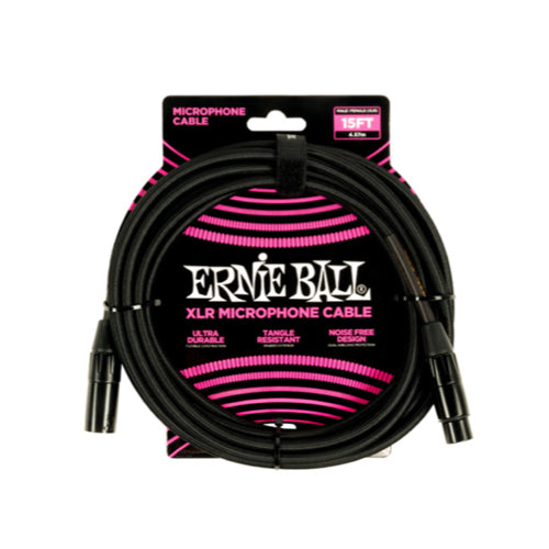 Ernie Ball 6391EB Braided Male-Female XLR Microphone Cable - 15’