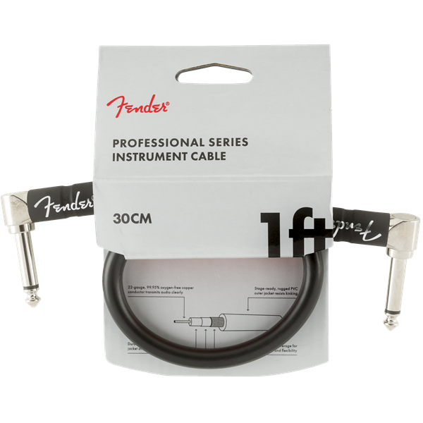 Fender Professional Series Instrument Cable - Black - 1ft