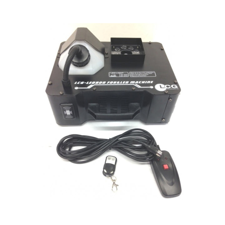 LCG 900W Fog Machine w/ 9-LEDs and Vertical/Horizontal Mounting