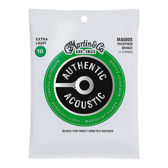 Martin MA500S Authentic Acoustic Marquis Silked 92/8 Ph. Bronze Guitar Strings - Extra Light 12-String