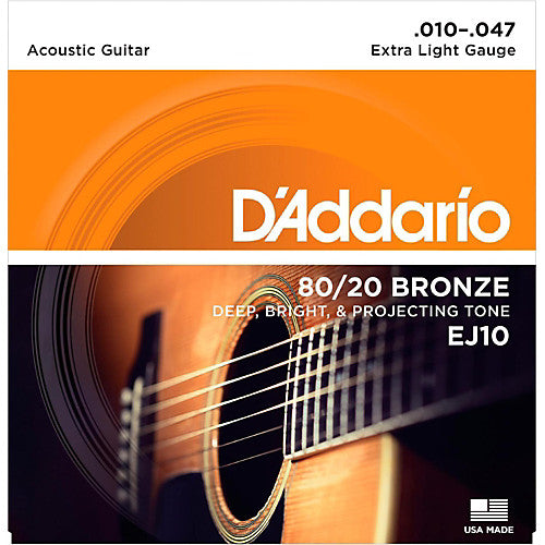 D'Addario EJ10 - SET ACOUS GTR 80/20 BRZ X-LITE