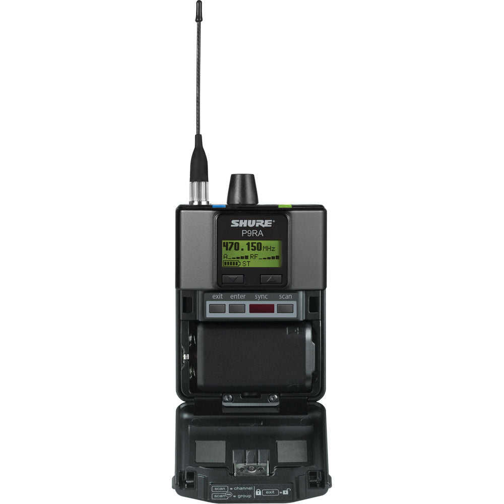Shure P9RA+ Bodypack Receiver for PSM900 Wireless Monitoring System Single H20: 518 - 542 MHz