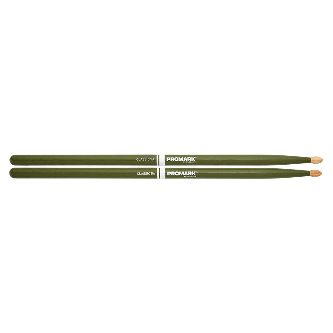 Promark TX5AW-GREEN -Promark Classics 5A Hickory Drumsticks -Green