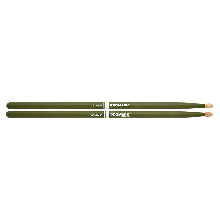 Promark TX5AW-GREEN -Promark Classics 5A Hickory Drumsticks -Green