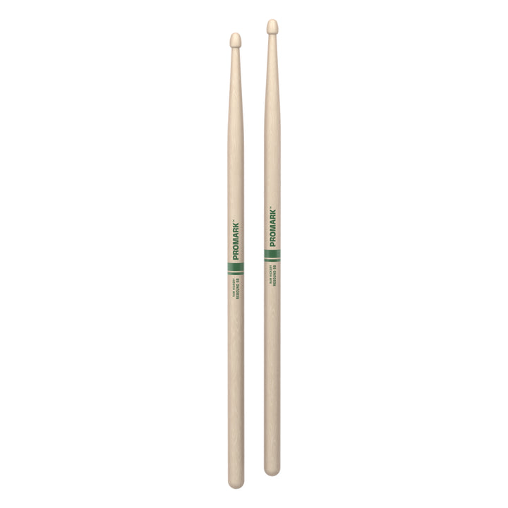 Promark RBHR595AW-Promark Rebound 5B Raw Hickory Drumsticks, Acorn Wood Tip