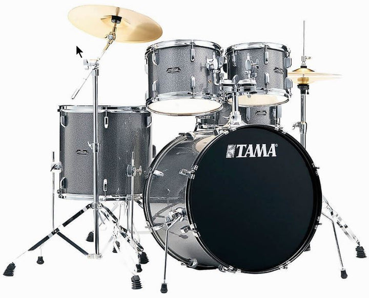 Tama ST52H5CCSS- Stagestar 5-Pc Drum Kit W/ Hardware, Throne, Cymbals. Complete Set - Cosmic Silver Sparkle