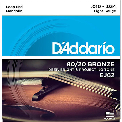 D'Addario EJ62 - SET MANDOLIN 80/20 BRONZE LITE