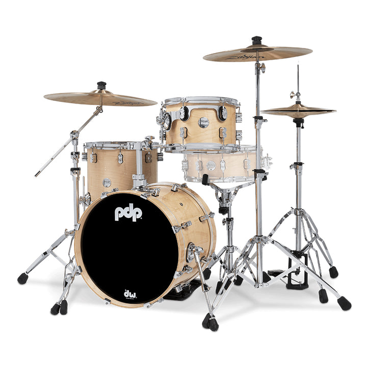 PDP Concept Maple Lacquer CM Bop Kit Shell Pack w/ Chrome Hardware (14x18 w/ BDM, 8x12, 14x14FT) - Natural Lacquer