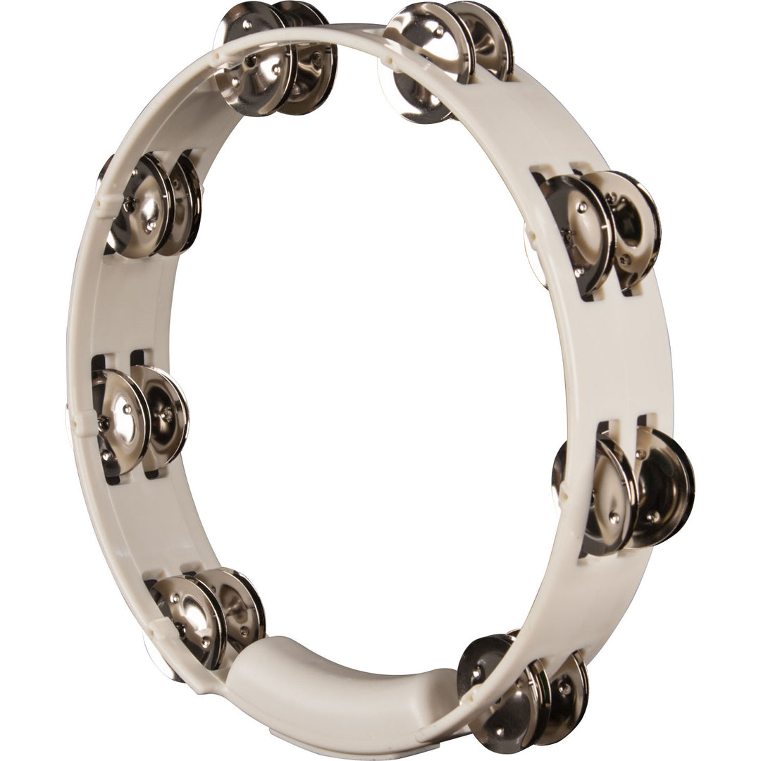 Rhythm Tech TC4020 10" Tambourine - White w/ Nickel Jingles