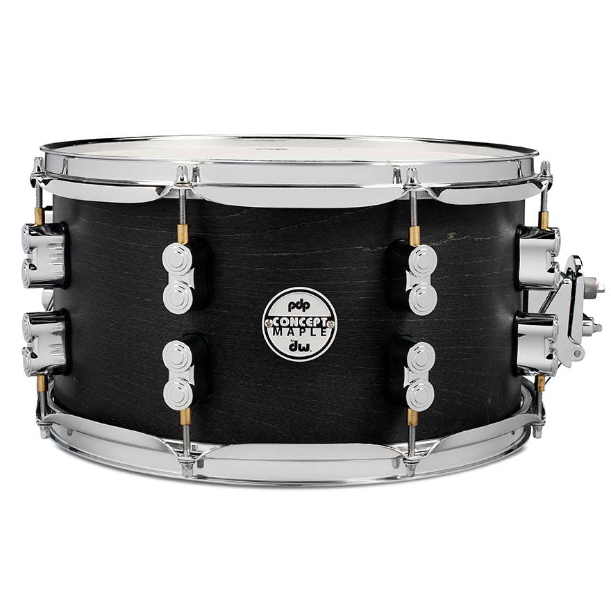 PDP Concept Series Black Wax Maple Snare, 7x13, Satin Black w/Chrome Hardware
