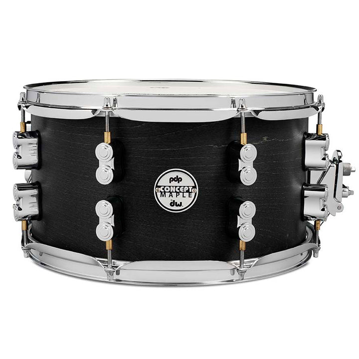 PDP Concept Series Black Wax Maple Snare, 7x13, Satin Black w/Chrome Hardware