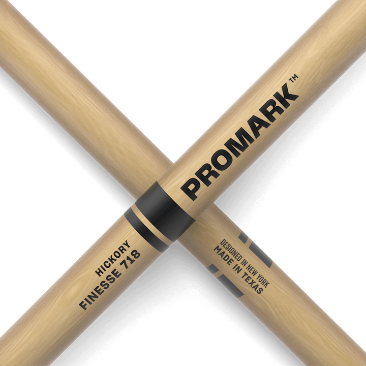 Promark TX718W-Promark 718 Hickory Wood Tip "Acid Jazz" Drumsticks