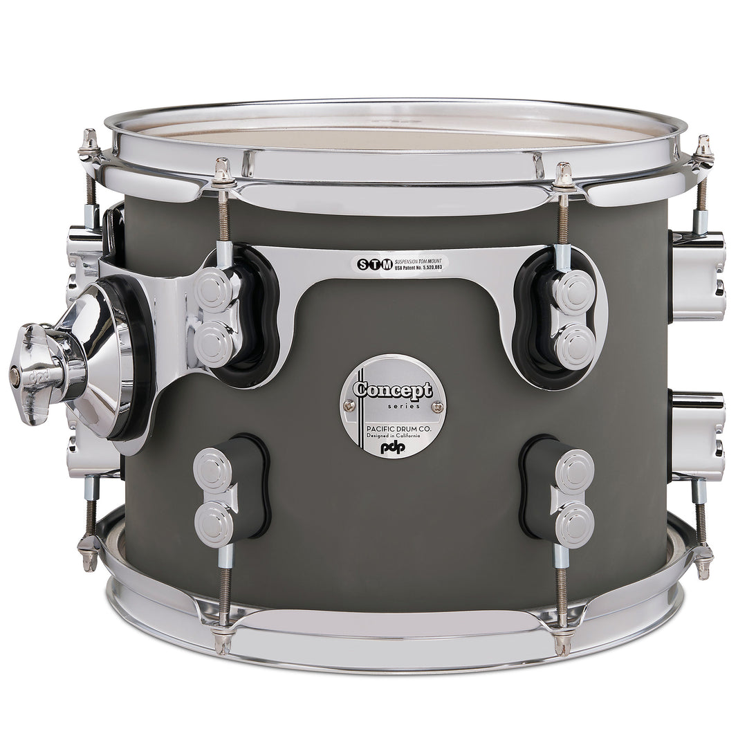 PDP Concept Maple Finish Ply 8x10 Suspended Tom w/ Chrome Hardware - Satin Pewter