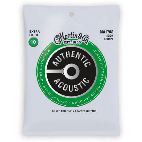 Martin MA170S Authentic Acoustic Marquis Silked 80/20 Bronze Guitar Strings - Extra Light 10-47