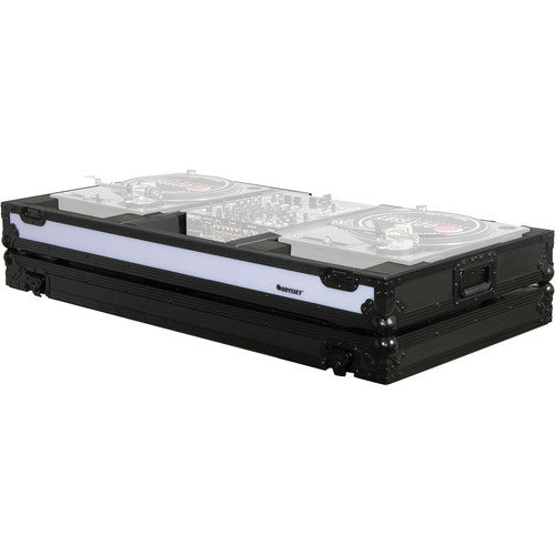 Odyssey FFXBM12WBL Flight FX Series Turntable DJ Coffin for Two Turntables Battle Mode and 12'' Mixer