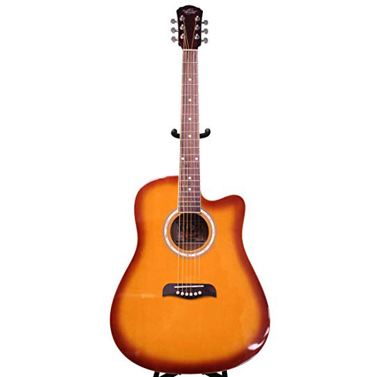 Oscar Schmidt OD45CTSPAK-W Acoustic Guitar Dreadnought Pack w/bag Tobacco Sunburst