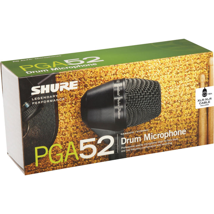 Shure PGA52 Cardioid Dynamic Kick Drum Microphone (No Cable)