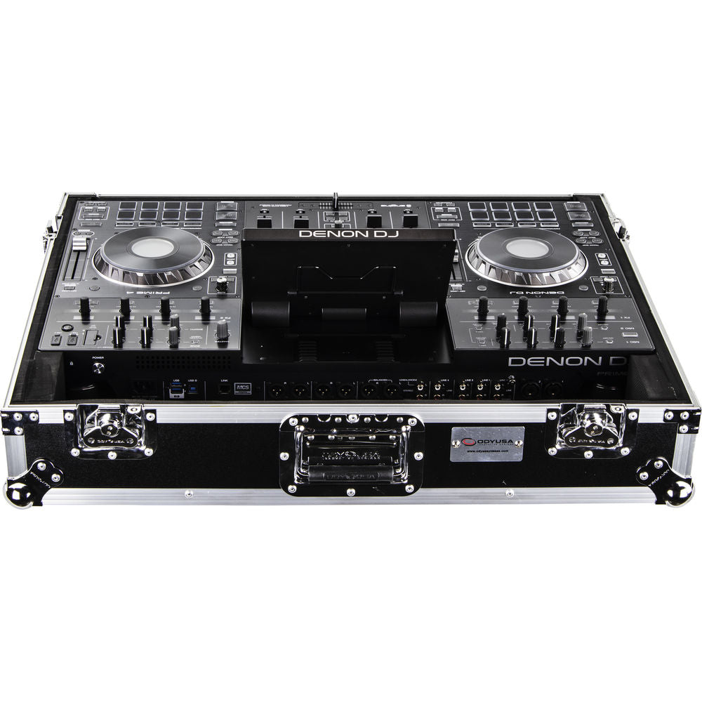 Odyssey FRPRIME4 Flight Ready Series Hard Case for Denon Prime 4 DJ Controller - Silver and Black