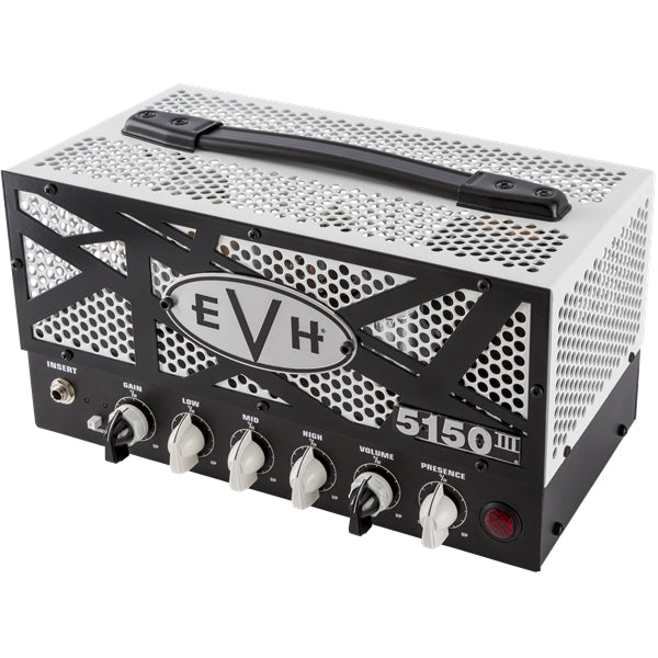 EVH 5150III 15W LBXII Guitar Amp Head - White Grille w/ Black Stripes and Black Front Control Panel
