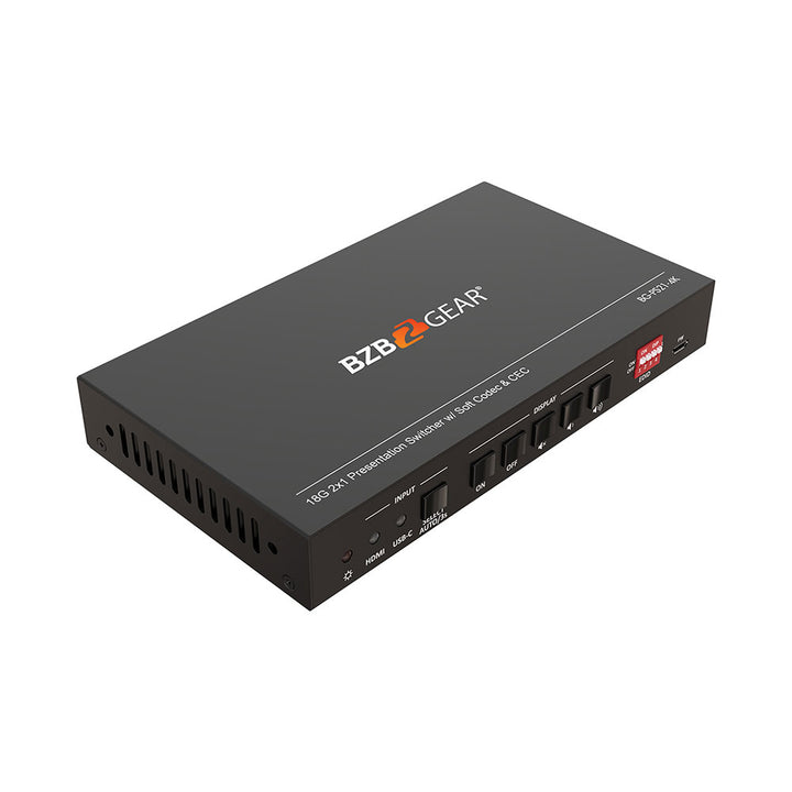 BZBGEAR - 2-Port 4K 60Hz KVM Presentation Switcher with HDMI and USB-C Inputs and HDMI out