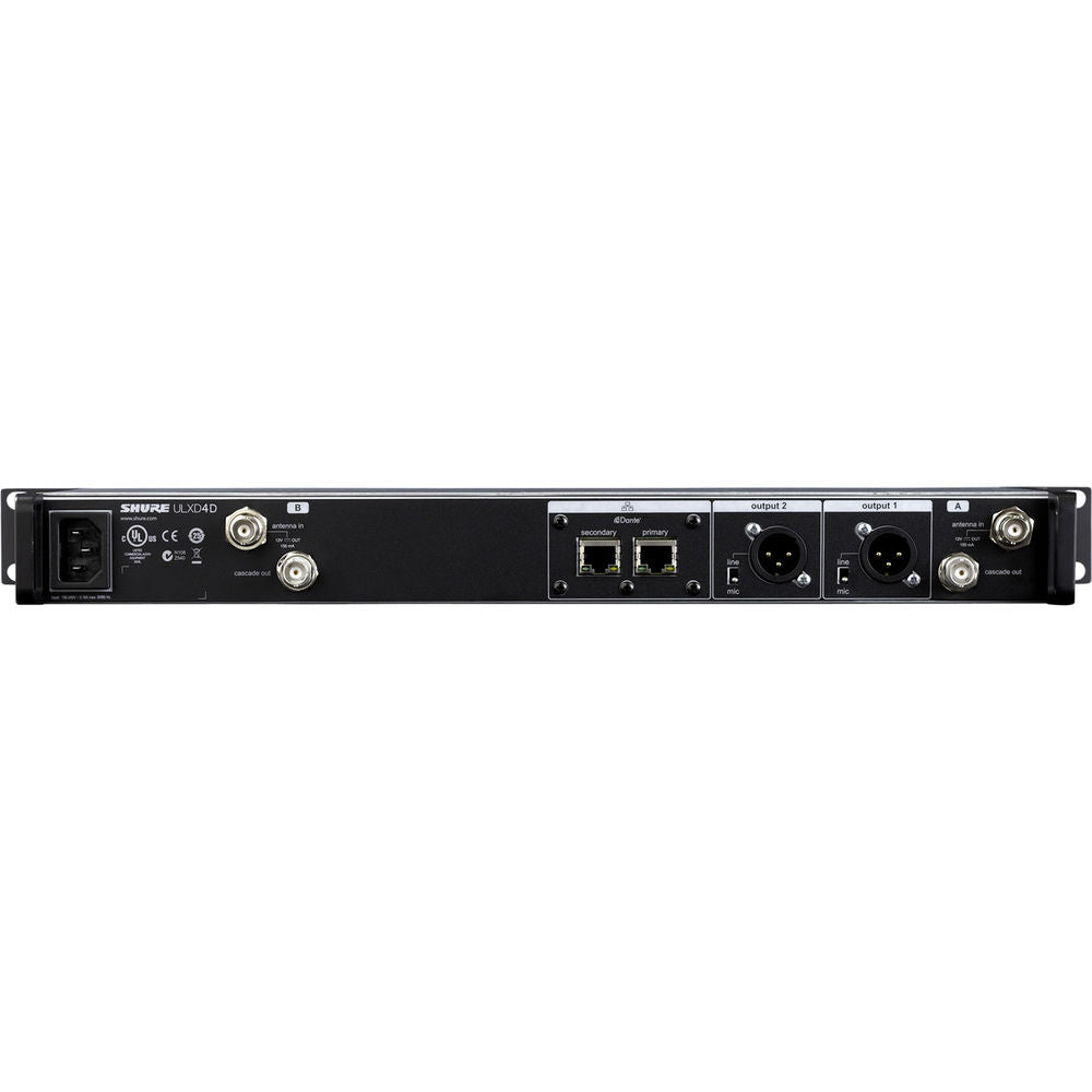 Shure ULXD4D-V50 Dual-Channel VHF Digital Wireless Receiver 174 to 216 MHz