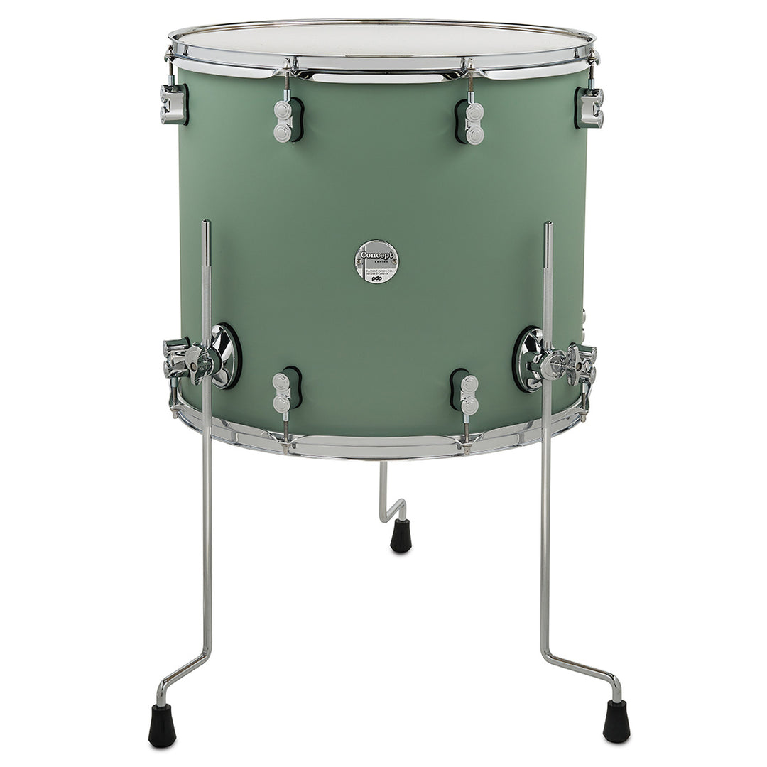 PDP Concept Maple Finish Ply 16x18 Floor Tom w/ Chrome Hardware - Satin Seafoam