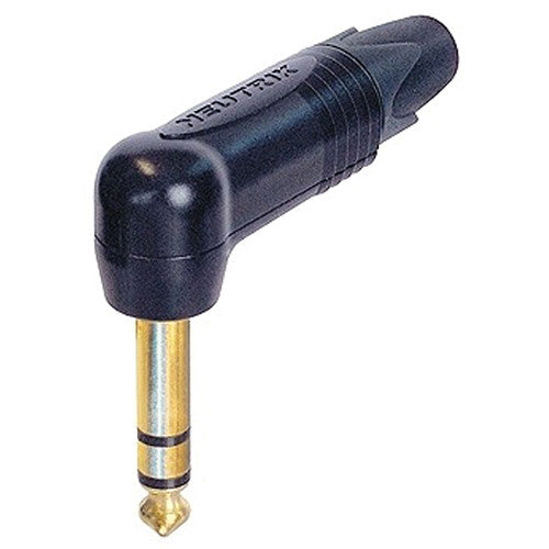 Neutrik NP3RX-B - Black Stereo Phone Plug -Right Angle w/Gold Contacts