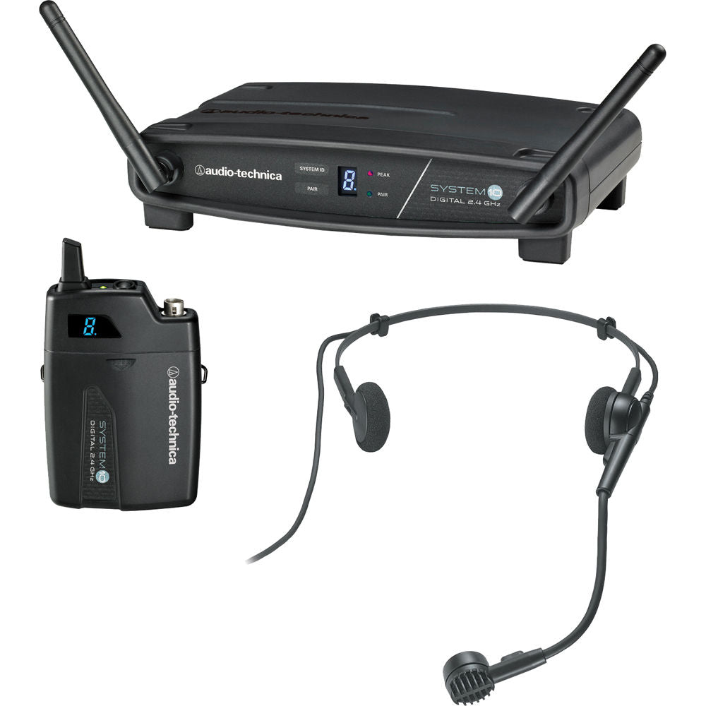 Audio-Technica ATW-1101 System 10 Digital Wireless 2.4 GHz System - 8HEcW Headworn Microphone