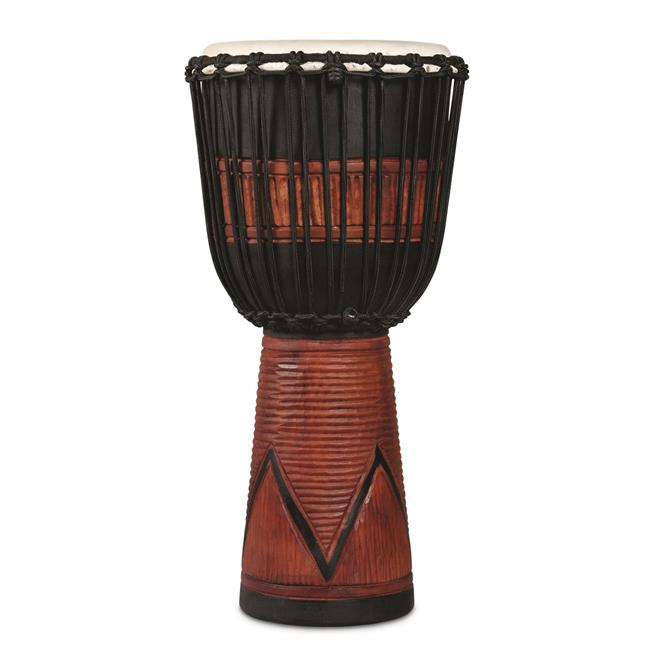 LP LP713LB - World Beat Wood Art Large Djembe, Black W Brn