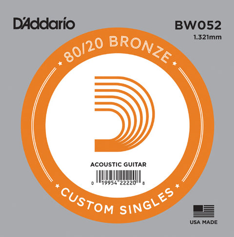 D'Addario BW052 - SINGLE 80/20 BRONZE WND 052
