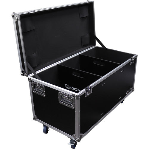 Odyssey Flight Zone Utility Trunk Touring Case with Wheels, Caster Stacking Plates, and Dividers (Black)