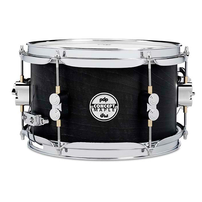 PDP Concept Maple 6x10 Snare Drum 10-Ply w/ Black Wax Finish & Chrome Hardware - Satin Black