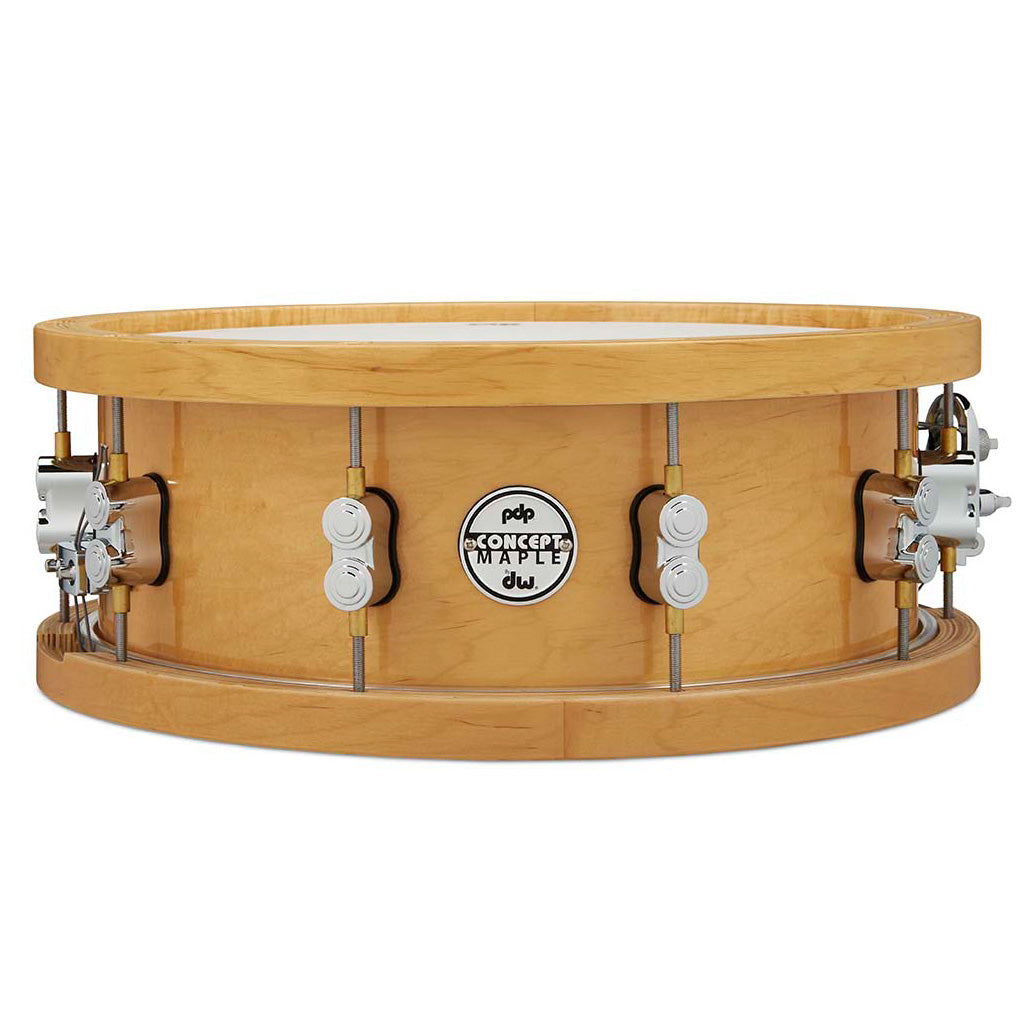 PDP Concept Maple 5.5x14 Snare Drum 20-Ply w/ Thick Wood Hoops & Chrome Hardware - Natural Lacquer