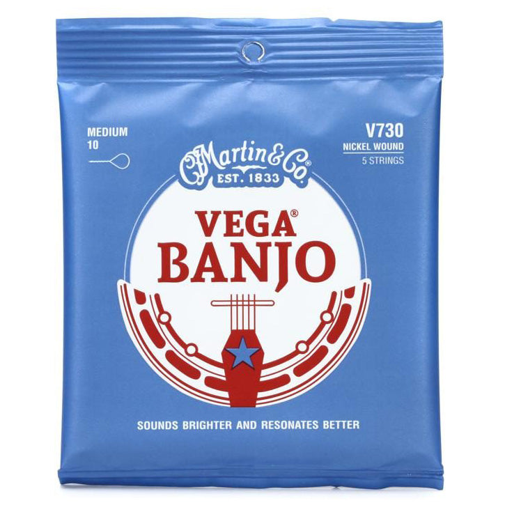 Martin V730 Vega Banjo Guitar Strings - Medium
