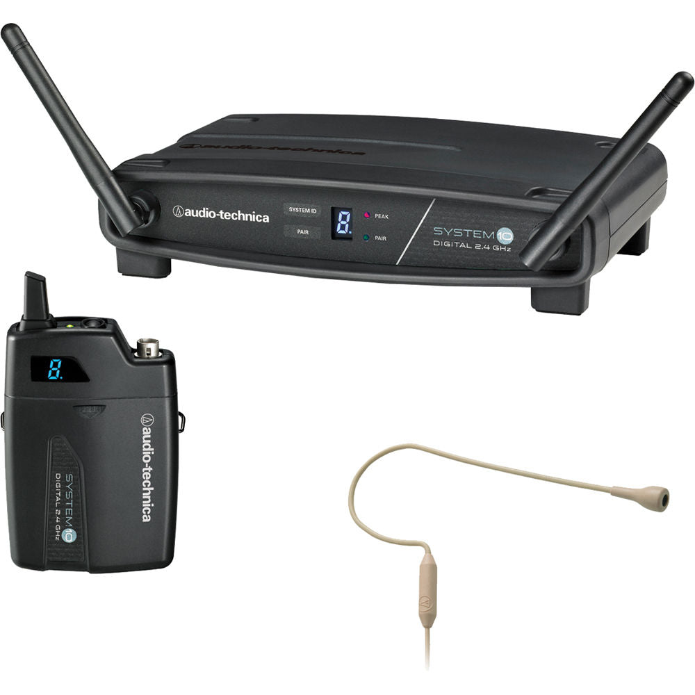 Audio-Technica ATW-1101 System 10 Digital Wireless 2.4 GHz System - PRO 92cW Headworn Microphone