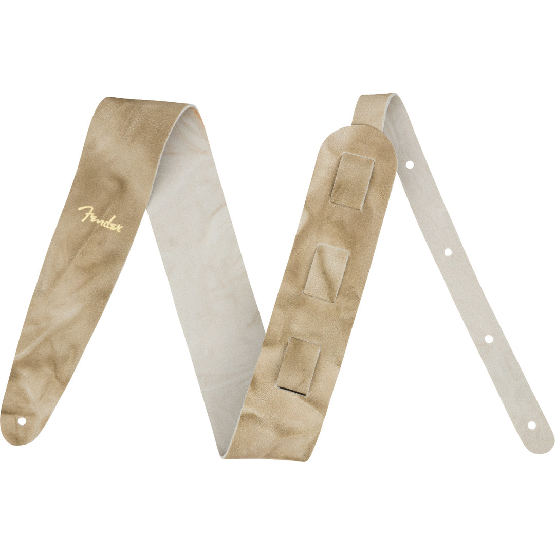 Fender Tie Dye Leather Guitar Strap - Natural
