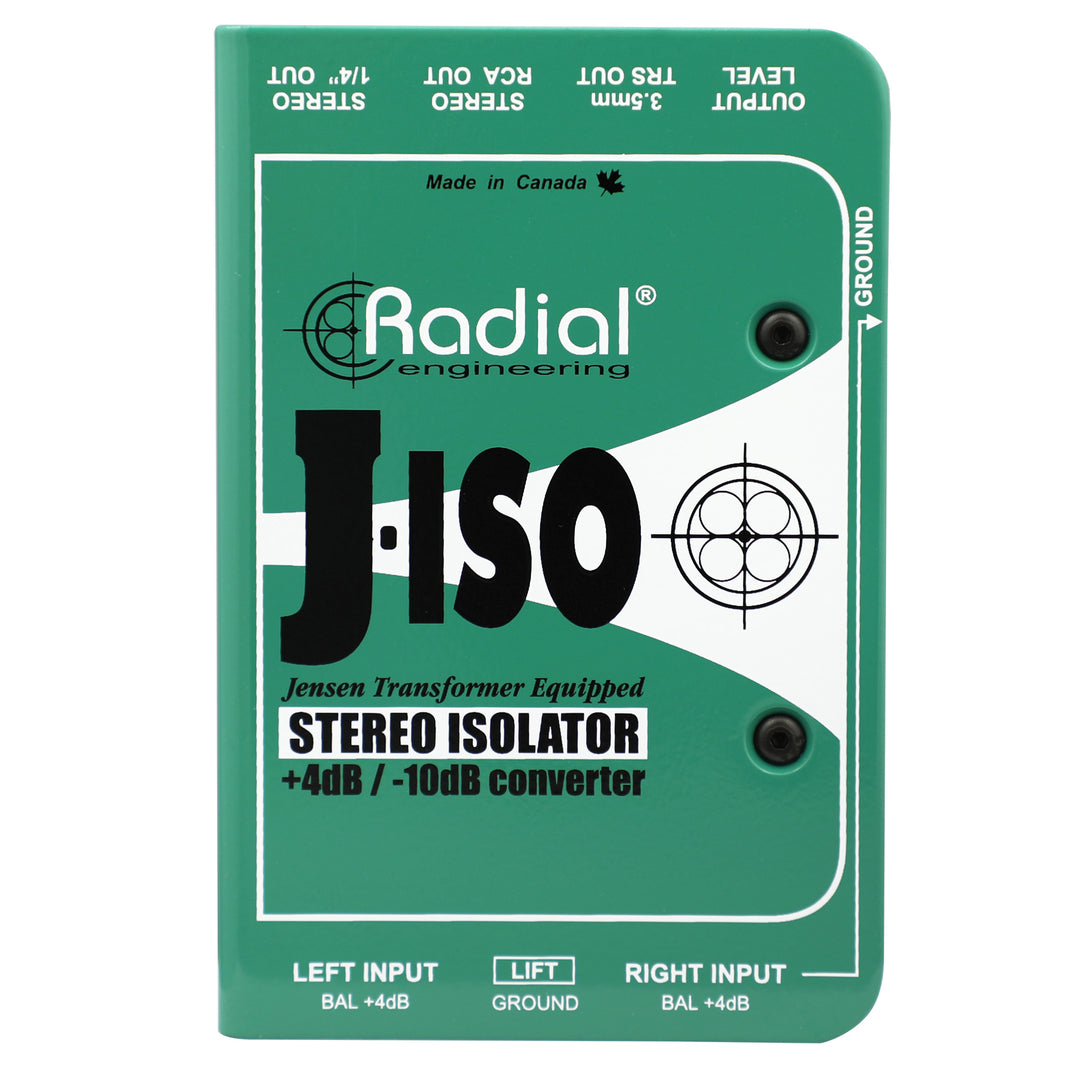 Radial J-ISO Stereo 4 dB to -10 dB Converter with Jensen Transformers