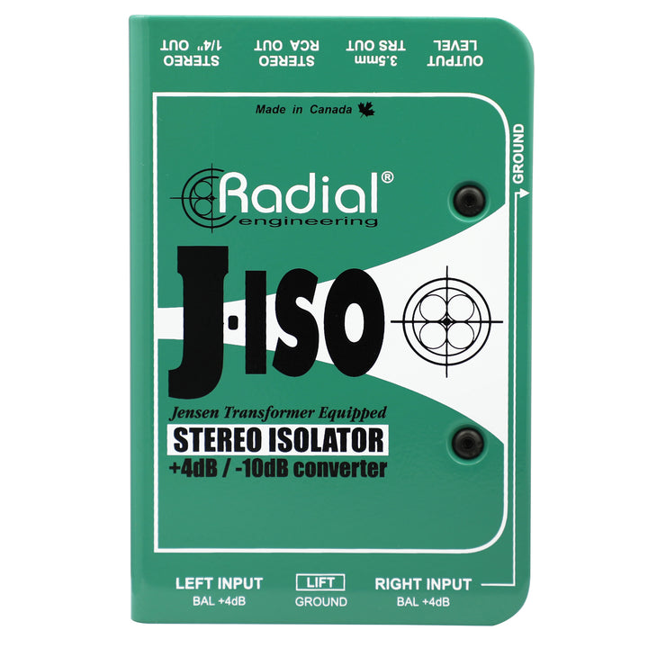 Radial J-ISO Stereo 4 dB to -10 dB Converter with Jensen Transformers
