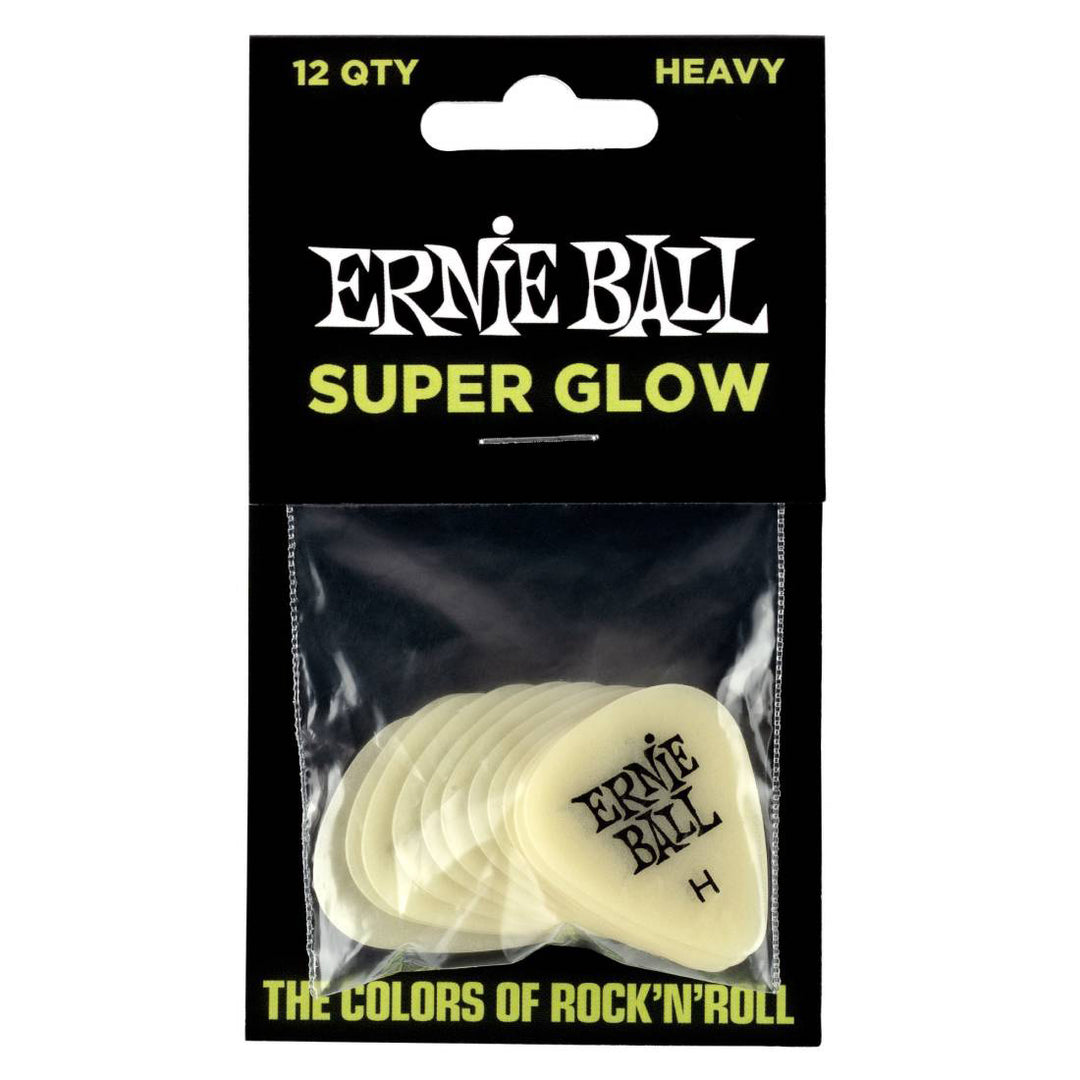 Ernie Ball Guitar Picks Super Glow (Bag of 12) - Heavy