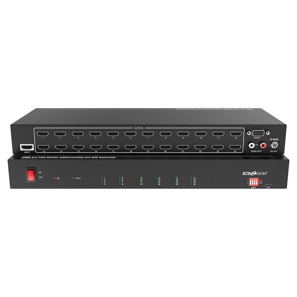 BZBGEAR - HDMI V2.0 1X24 Splitter with Downscaling and AOC Supported