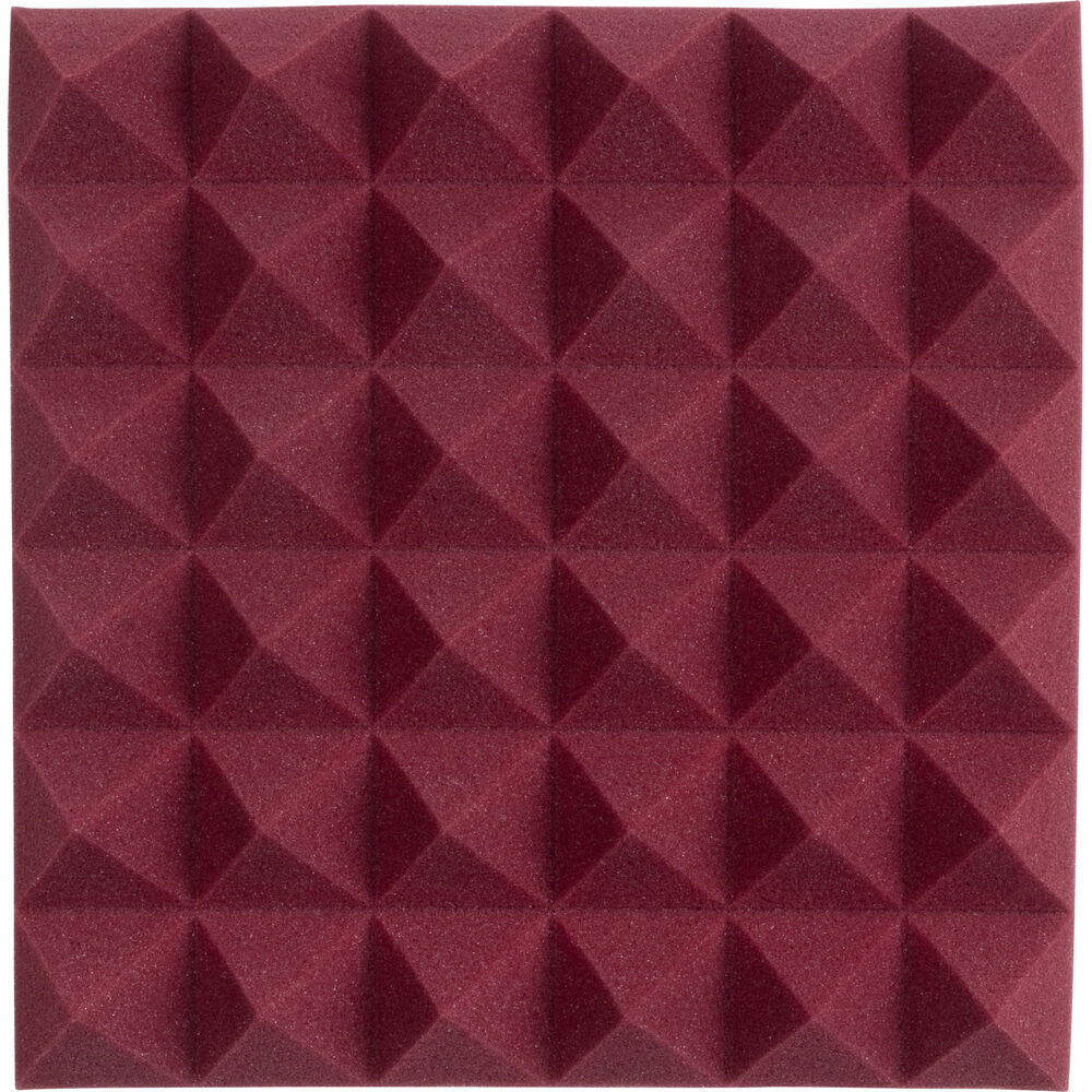 Gator Acoustic Pyramid Panel 12”x12” (2-Pack) - Burgundy