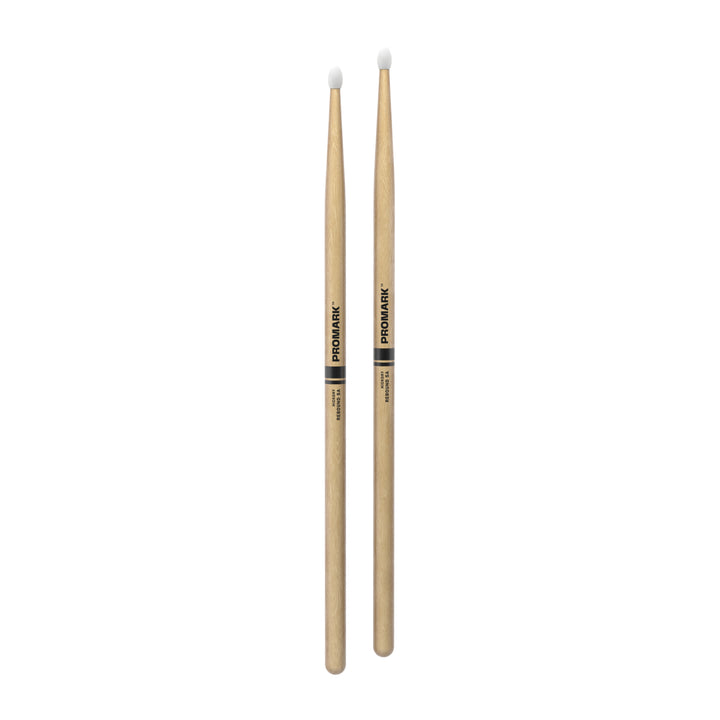 Promark RBH565N-Promark Rebound 565 Hickory Drumsticks, Oval Nylon Tip