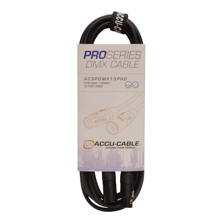 Accu-Cable Professional 3-Pin DMX Cable 15 Feet