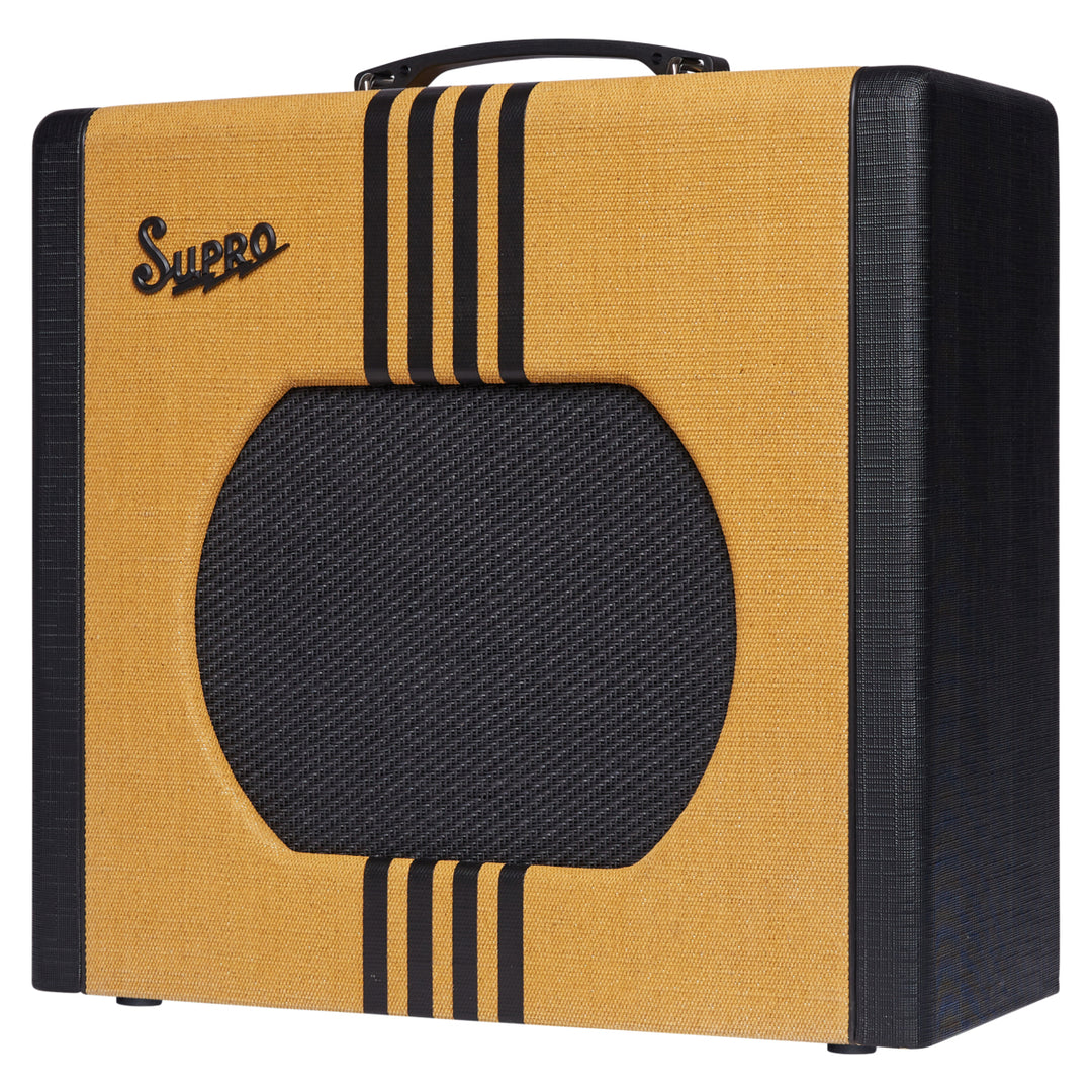 Supro Delta King 12 Combo 15-Watt 1x12” Guitar Amplifier w/ Reverb - Tweed & Black