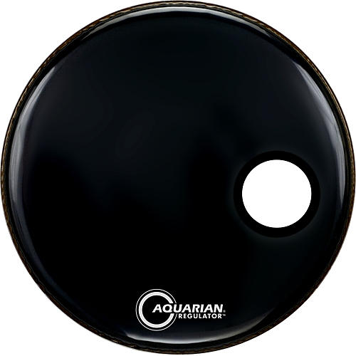 Aquarian RSM18BKT -Aquarian 18''Regulator RSM Offset Hole Gloss Black W/Tom Hoop