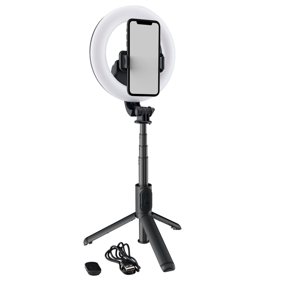 Mackie mRING-6 Battery-Powered Ring Light w/ Convertible Selfie Stick Stand & Remote - 6"