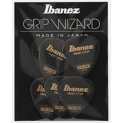 Ibanez PPA16XSGBK Grip Wizard, Sand Grip, Polyacetal, Extra Heavy (1.2mm), Black x 6pcs