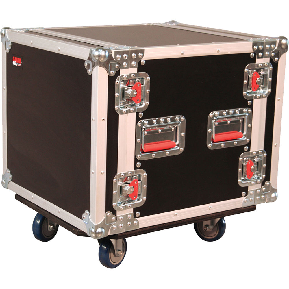 Gator G-Tour 10U Cast 10 Space 19'' Flight Rack w/ Casters, (2 locking)