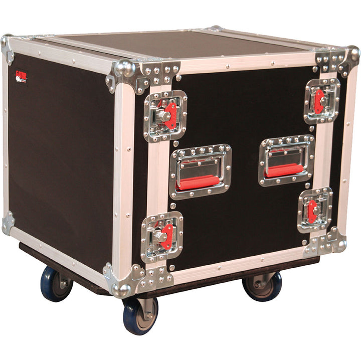 Gator G-Tour 10U Cast 10 Space 19'' Flight Rack w/ Casters, (2 locking)